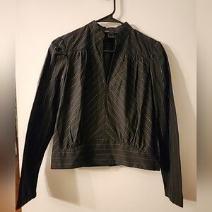 Marc Jacobs Black  Metallic Pin Striped Striped Women's Top